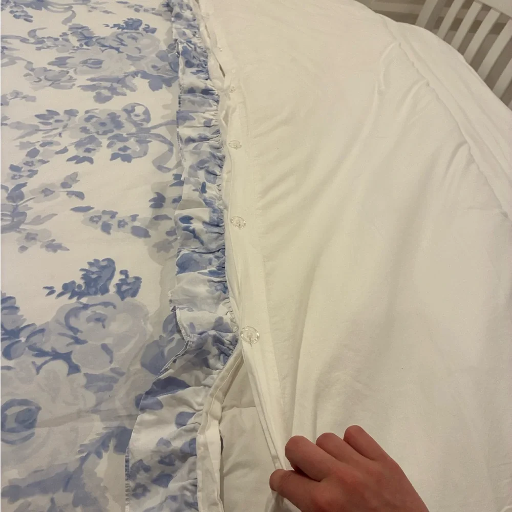Love Shack Fancy x Pottery Barn Blue Floral Cotton Duvet Cover Set